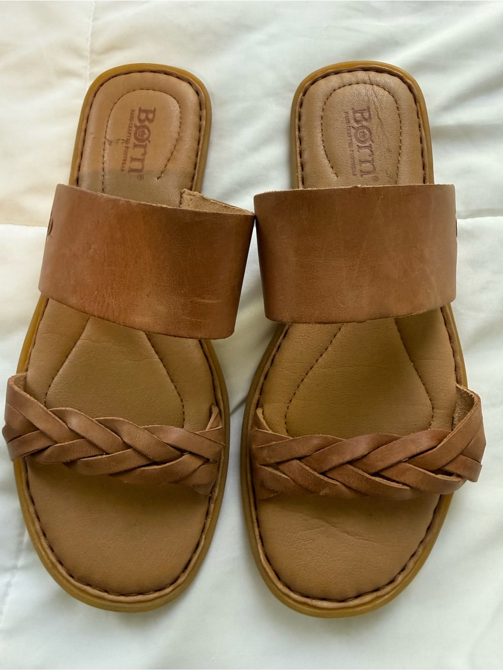 Born leather braided Sandals Camel color